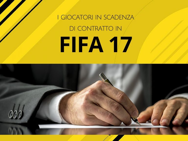 Fifa 17: i calciatori in scadenza di contratto per la modalità carriera