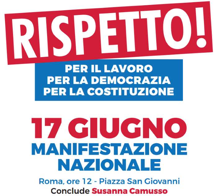 Il 17 giugno tutti in piazza, a Roma, per una questione di rispetto